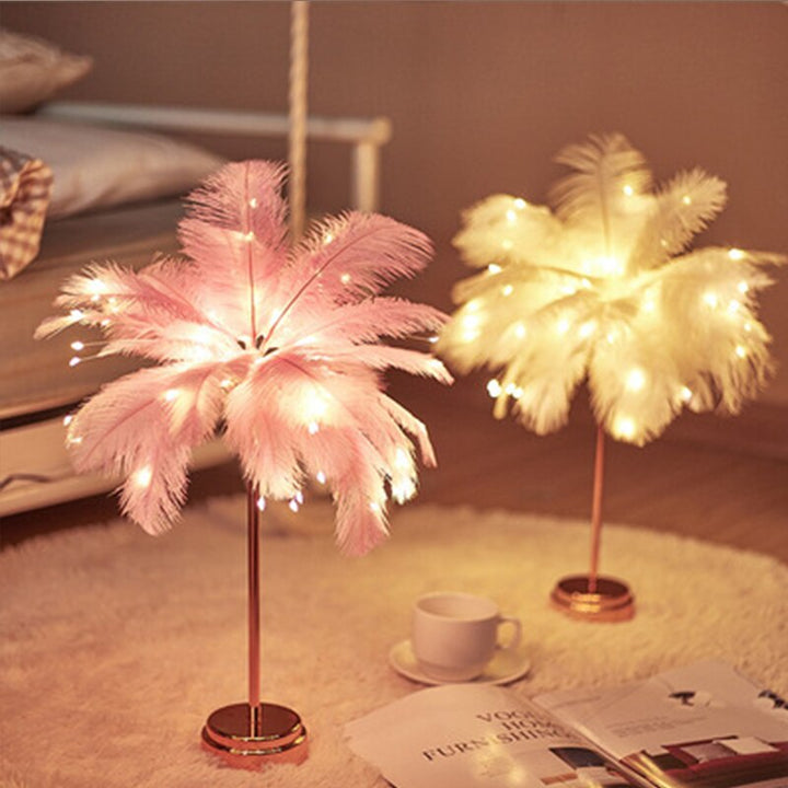 Palmeblad Bordlampe i Flere Farver
