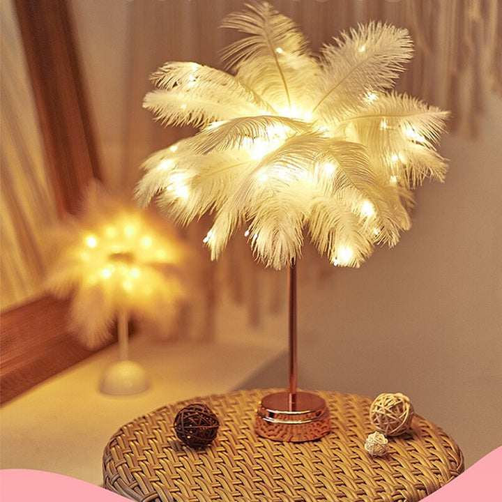 Palmeblad Bordlampe i Flere Farver