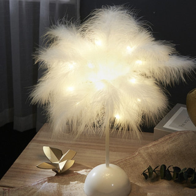 Palmeblad Bordlampe i Flere Farver