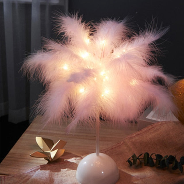 Palmeblad Bordlampe i Flere Farver