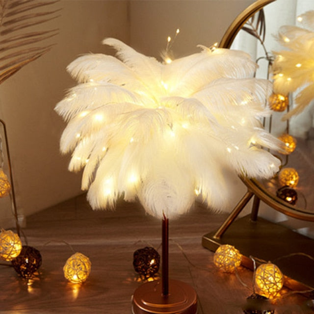 Palmeblad Bordlampe i Flere Farver