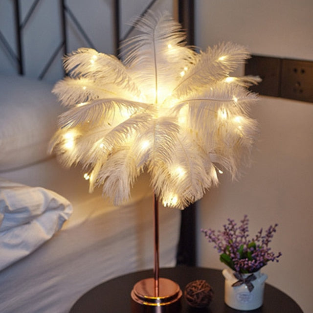 Palmeblad Bordlampe i Flere Farver