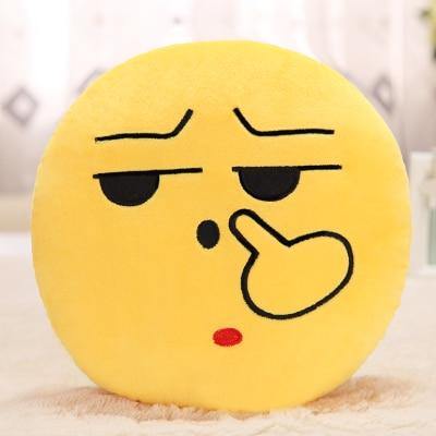 Emoji Pude Sæt i Blødt Polyester med Forskellige Humørdesigns