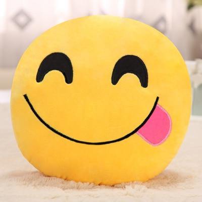 Emoji Pude Sæt i Blødt Polyester med Forskellige Humørdesigns