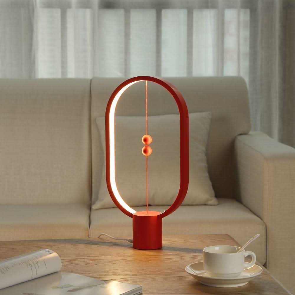 Træ LED Bordlampe med Magnetisk Kontakt og USB-Drev