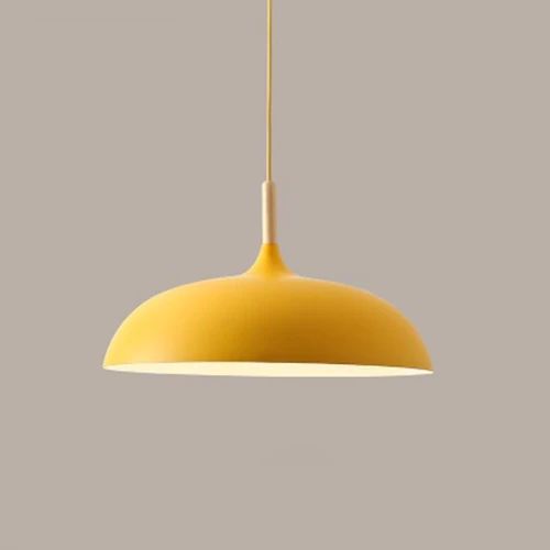 Pastel Pendel i Metal og Træ med Justerbar Ledning