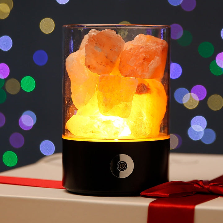 Himalaya Saltlampe med Luftrenser og LED Lys