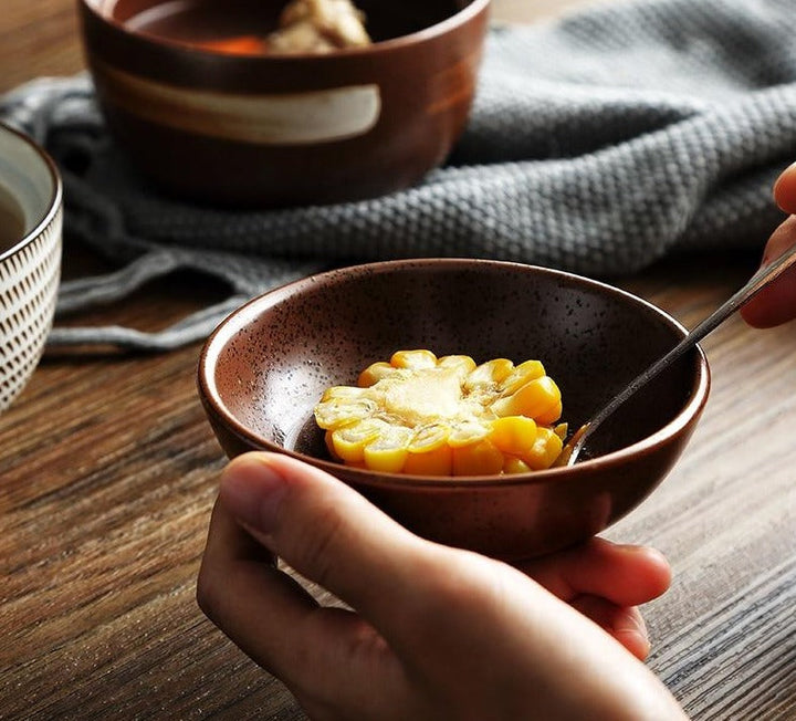 Japansk Miljøvenlig Porcelæns Miso Skål med Låg - 4 Farver, 2 Størrelser