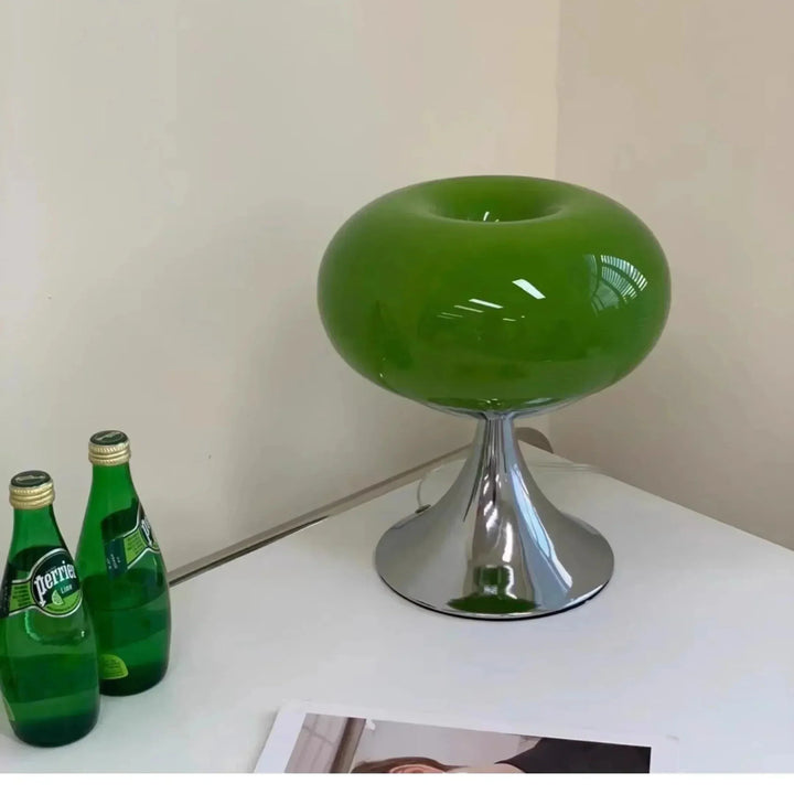 Æbleformet Glas Bordlampe med Varm Nostalgisk Belysning