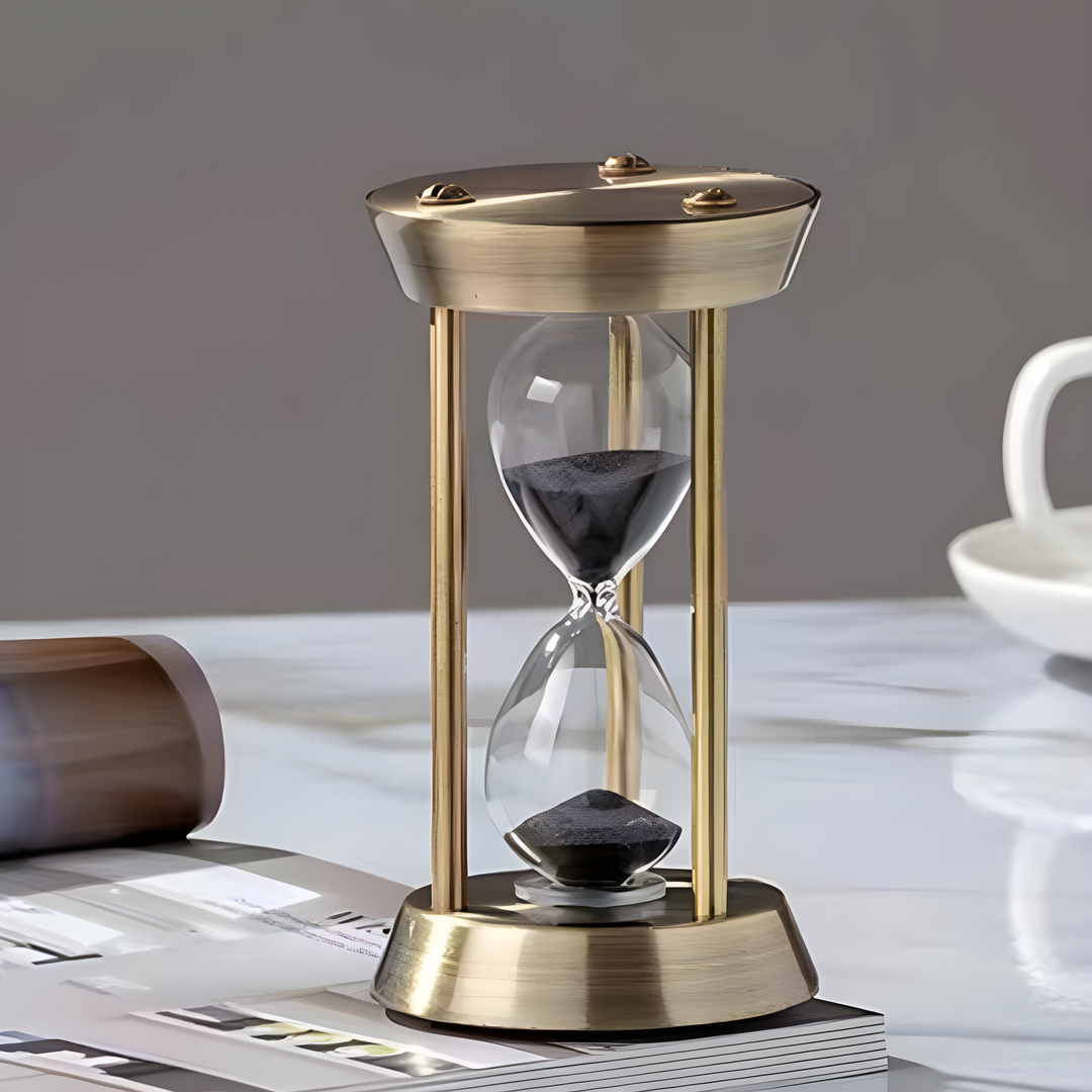 Retro Metal Timeglas med 15-minutters Sandtimer i Vintage Design