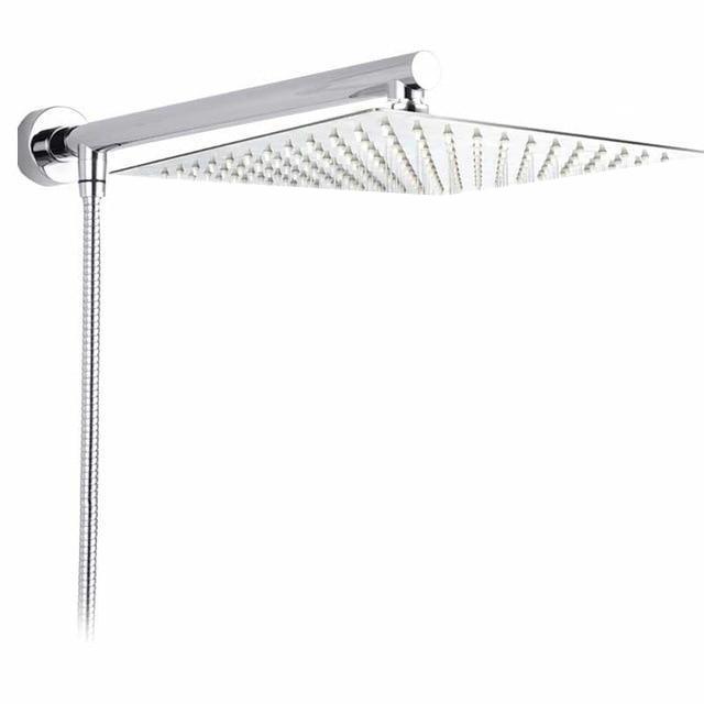 Væghængt Ultra Slim Regnbruser med Justerbar Arm og Kromfinish