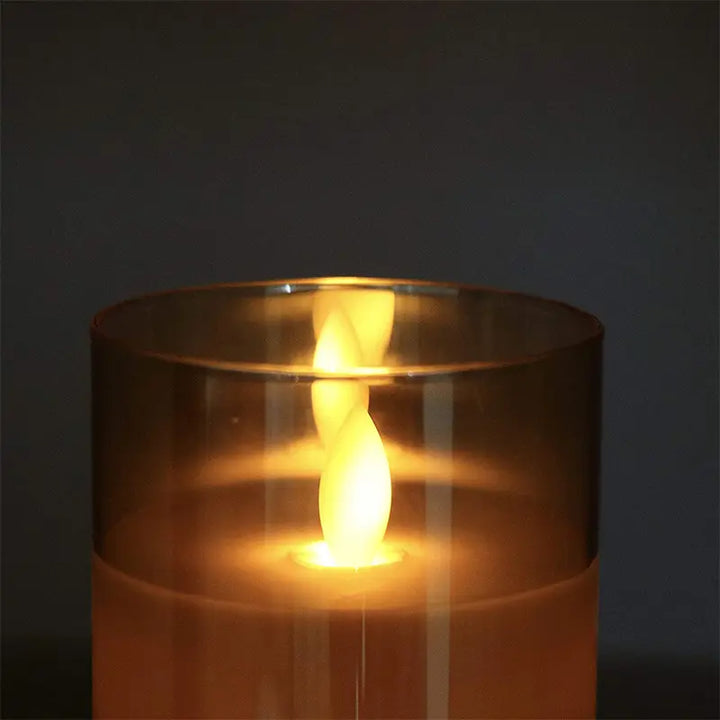 Flameless Lys Sæt med Glasbur og Flakkende Flamme Effekt