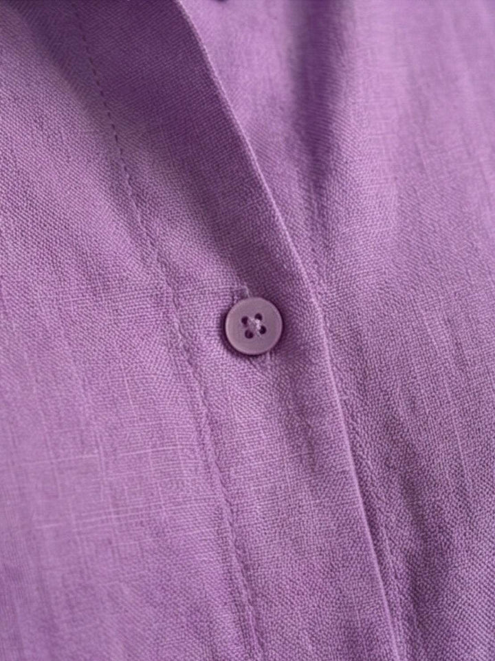 Vivian | Kvinders afslappede skjorte med knap og bukser med bred ben