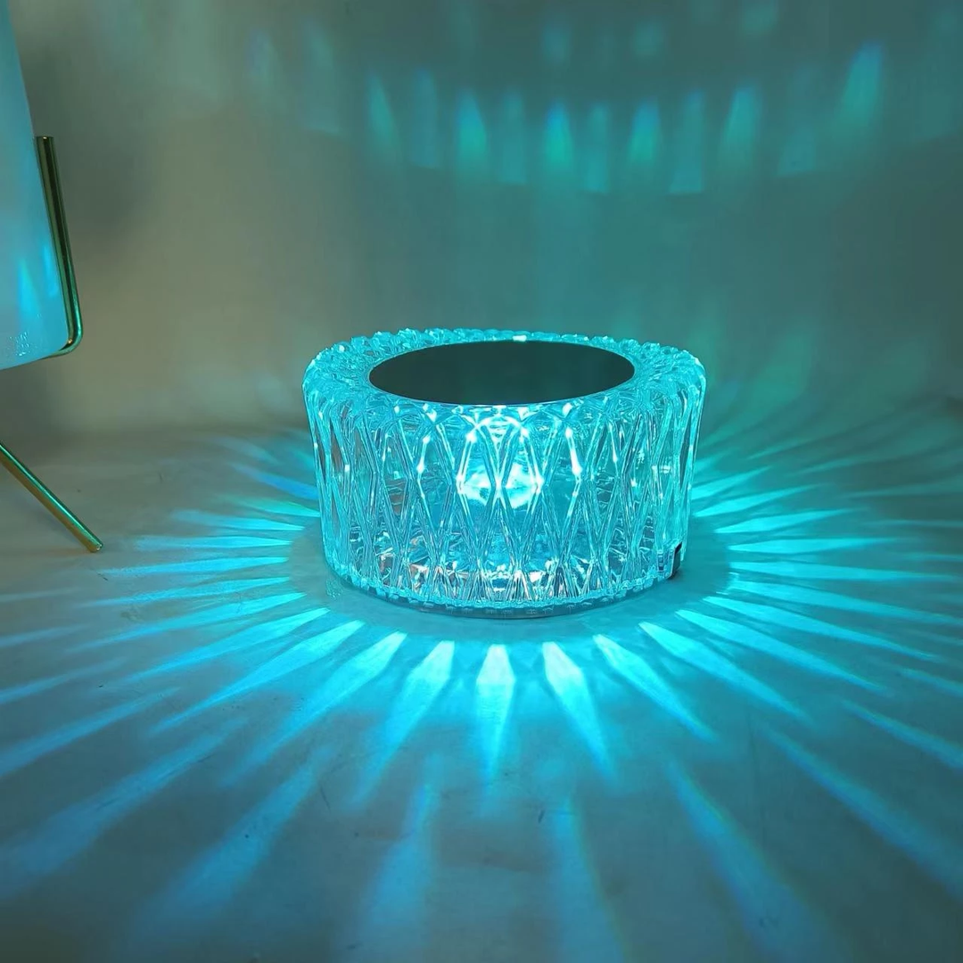 Elegant Krystal LED Bordlampe med Fuglerede Design