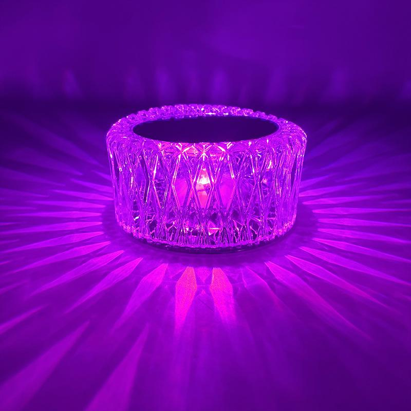 Elegant Krystal LED Bordlampe med Fuglerede Design