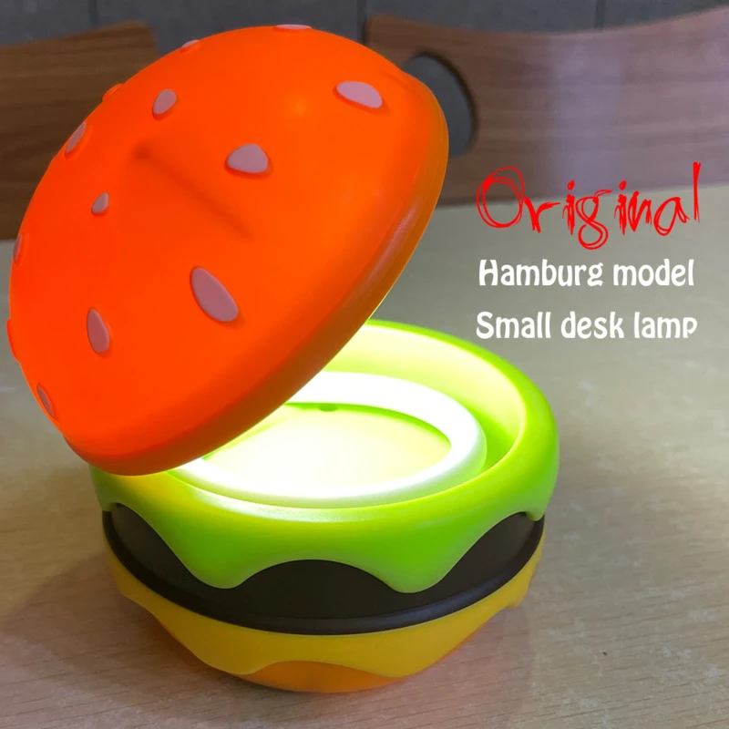 Sammenklappelig Trådløs Hamburger Bordlampe med Justerbar Lysstyrke
