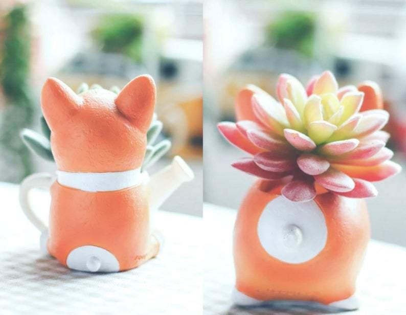 Resin Corgi Plantekrukke til Sukulenter