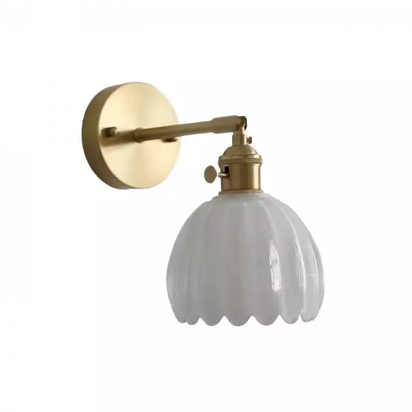 Vintage Tulipan Væglampe i Glas med Blomsterdesign