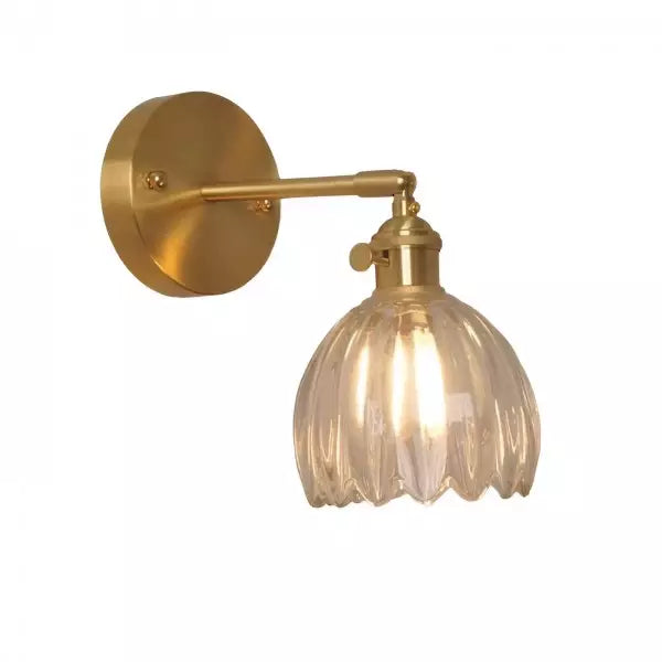 Vintage Tulipan Knop Væglampe i Glas