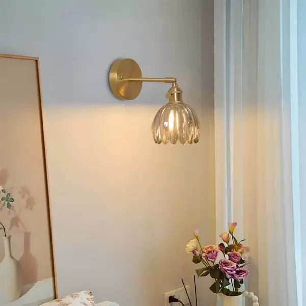 Vintage Tulipan Væglampe i Glas med Blomsterdesign