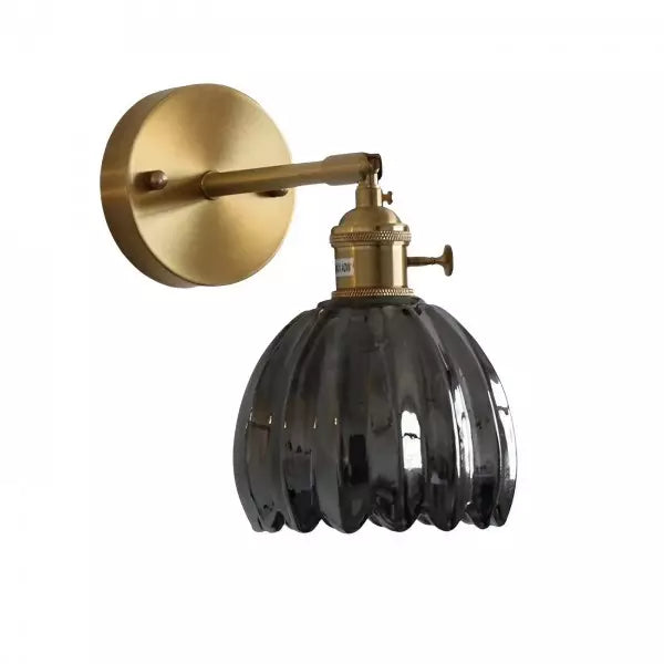 Vintage Tulipan Knop Væglampe i Glas