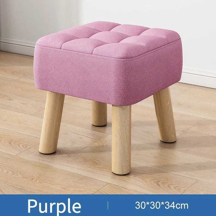 Polstret Linned Ottoman Skammel i Pastel