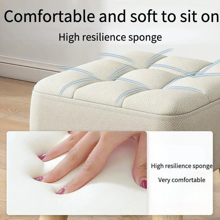 Polstret Linned Ottoman Skammel i Pastel