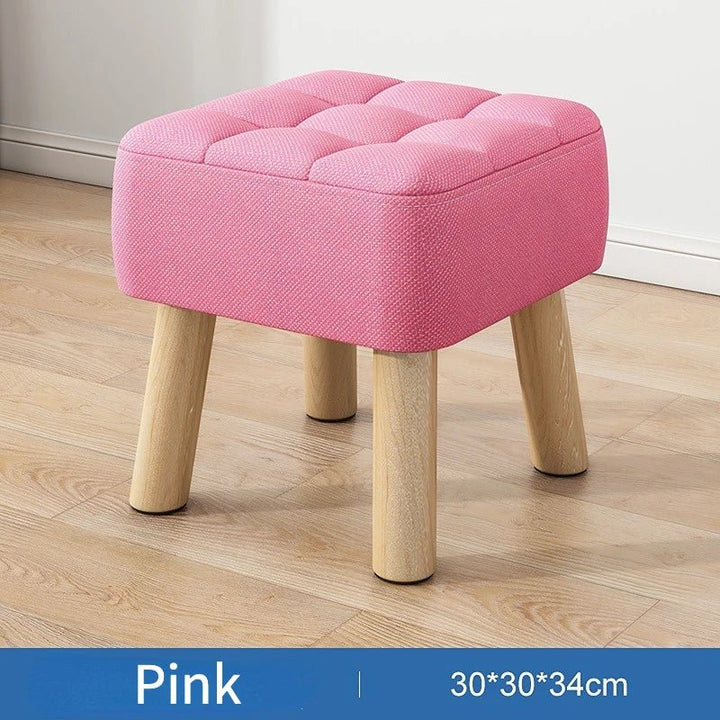 Polstret Linned Ottoman Skammel i Pastel