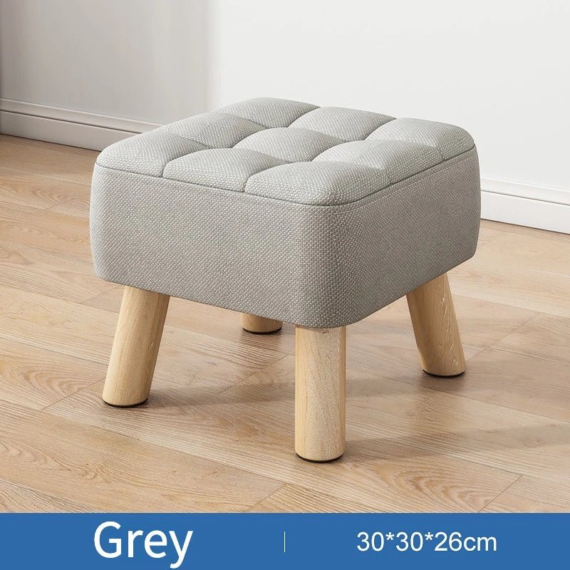 Polstret Linned Ottoman Skammel i Pastel