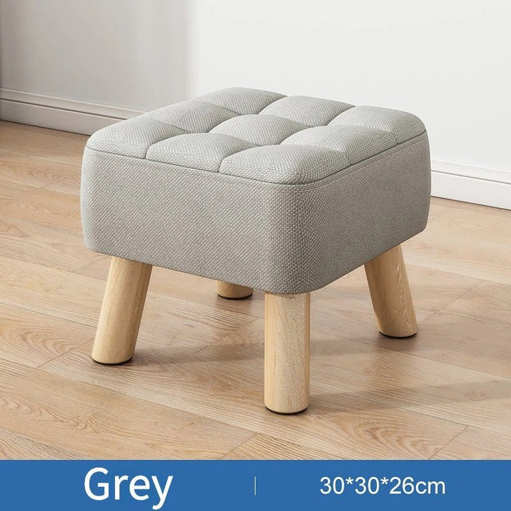 Polstret Linned Ottoman Skammel i Pastel