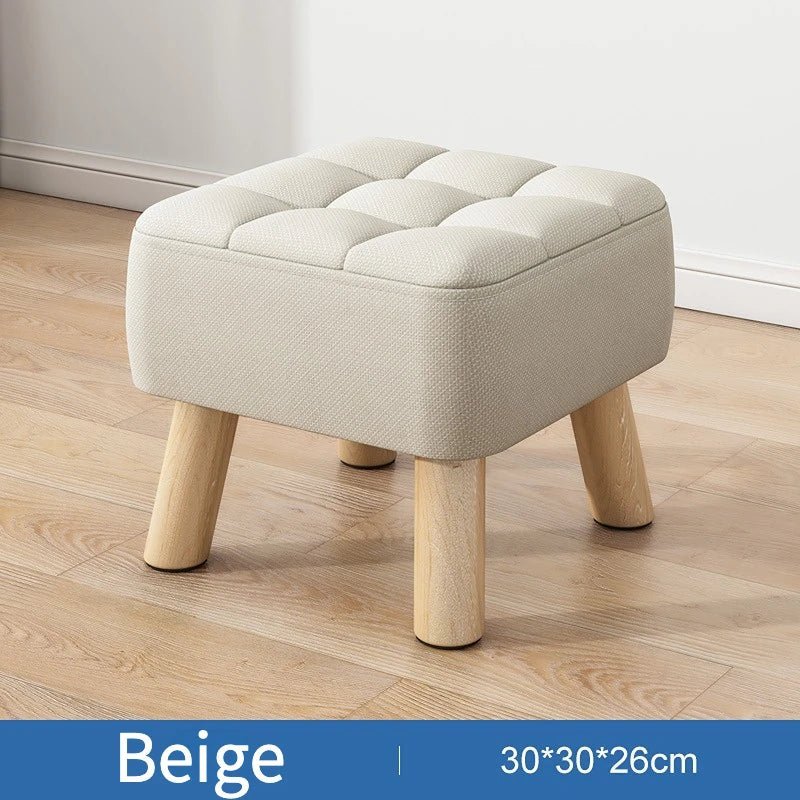 Polstret Linned Ottoman Skammel i Pastel
