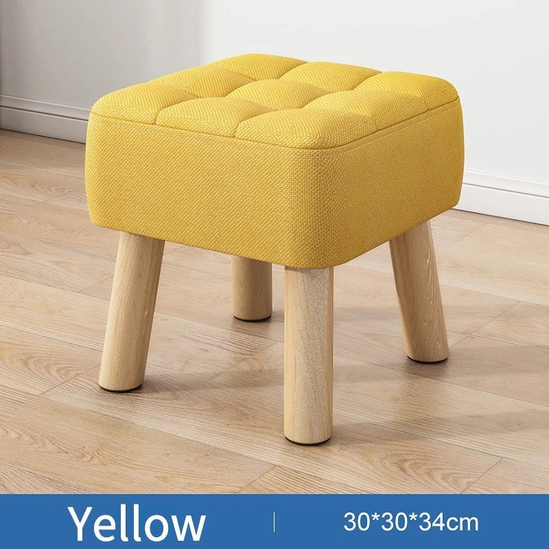 Polstret Linned Ottoman Skammel i Pastel