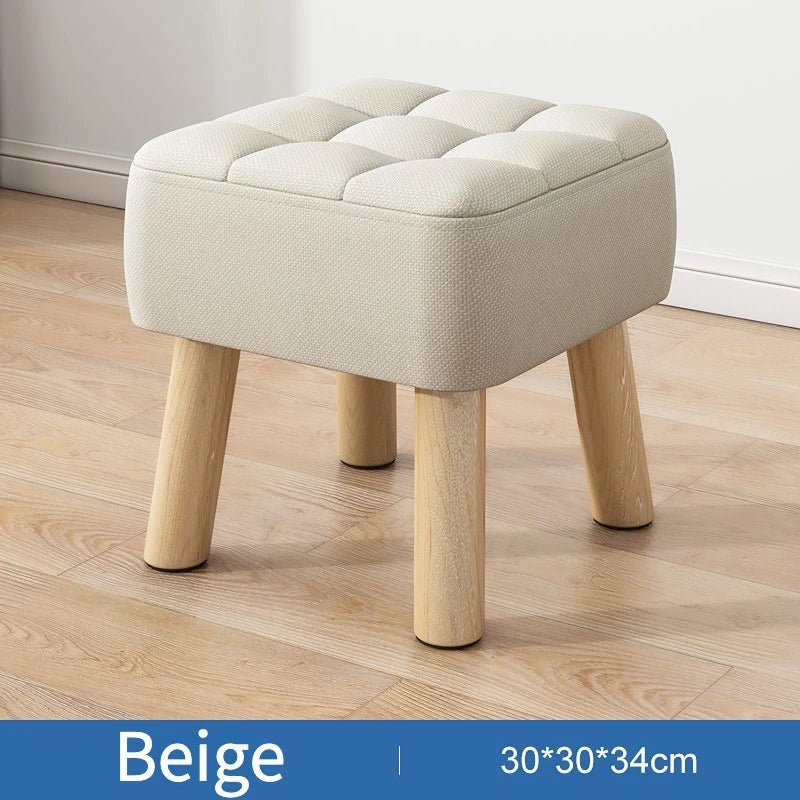 Polstret Linned Ottoman Skammel i Pastel