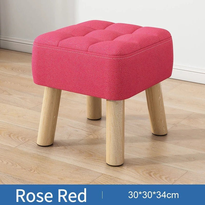 Polstret Linned Ottoman Skammel i Pastel