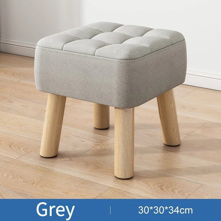 Polstret Linned Ottoman Skammel i Pastel