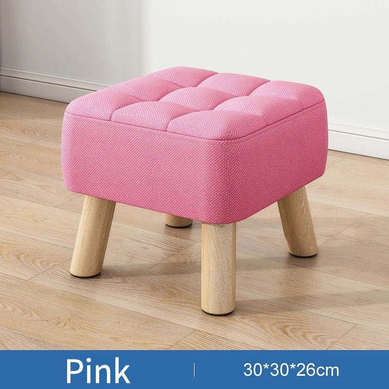 Polstret Linned Ottoman Skammel i Pastel