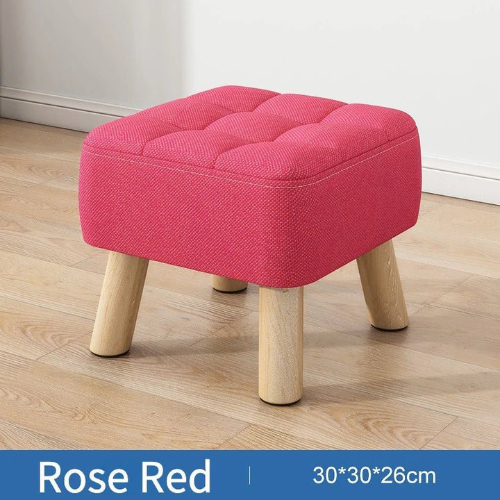 Polstret Linned Ottoman Skammel i Pastel