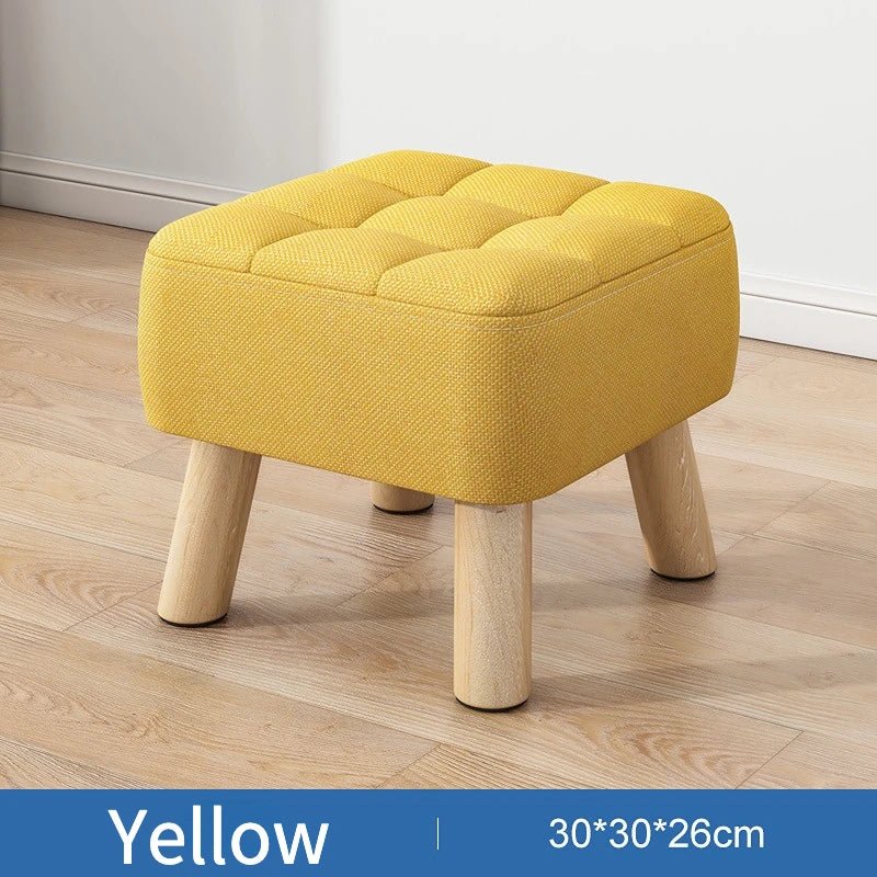 Polstret Linned Ottoman Skammel i Pastel