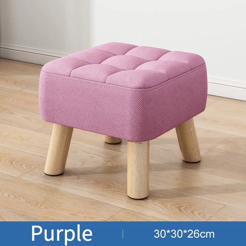 Polstret Linned Ottoman Skammel i Pastel