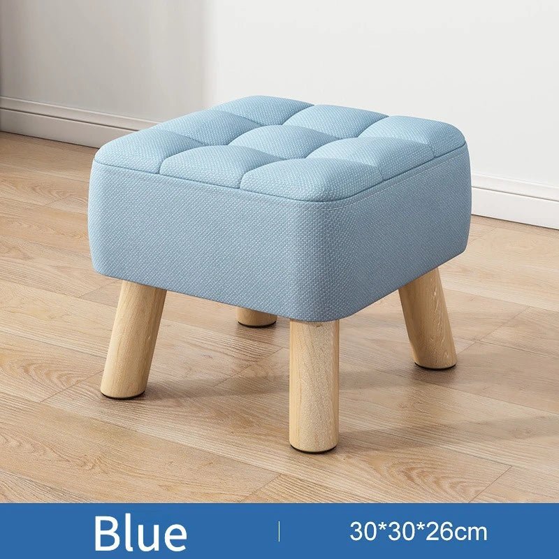Polstret Linned Ottoman Skammel i Pastel