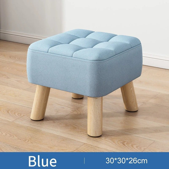 Polstret Linned Ottoman Skammel i Pastel