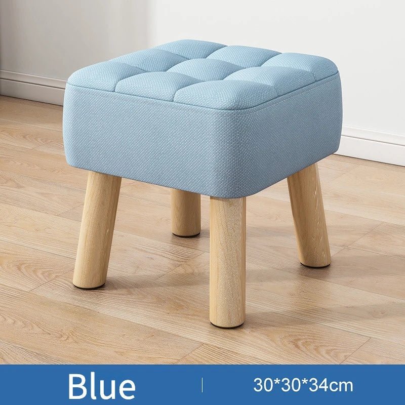 Polstret Linned Ottoman Skammel i Pastel