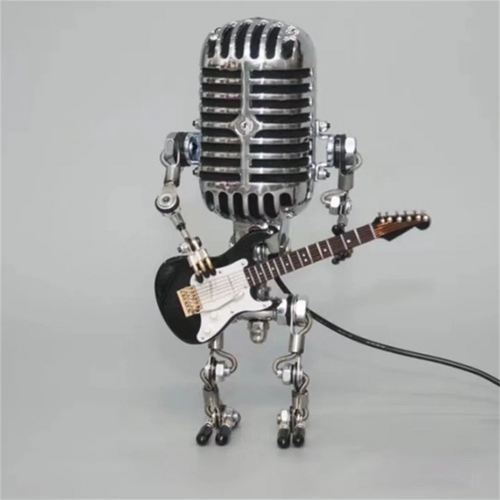 Industriel Robot Guitar Bordlampe med Dæmpbar LED Belysning