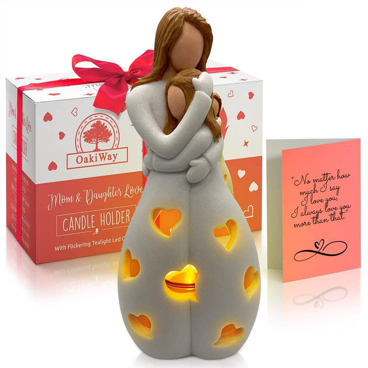 Hjerteformet Beige Harpiks Bordlampe med Varm Glød