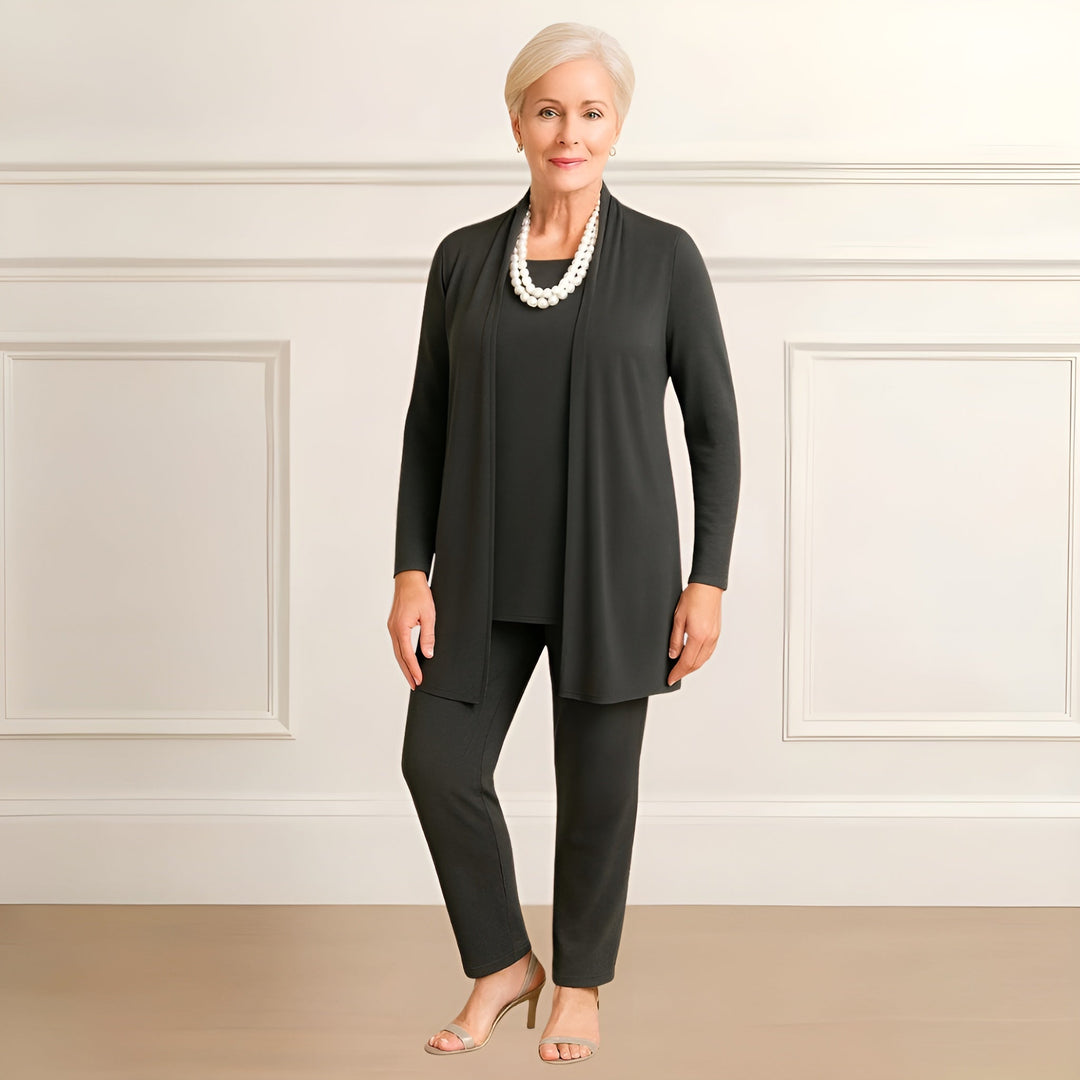 Ingrid™ | Cardigan Top & Bukser Sæt