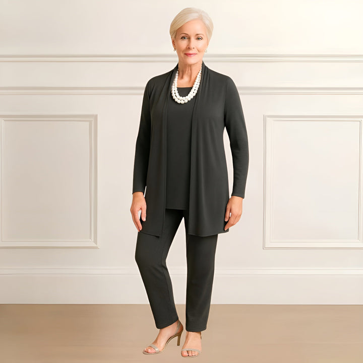 Ingrid™ | Cardigan Top & Bukser Sæt