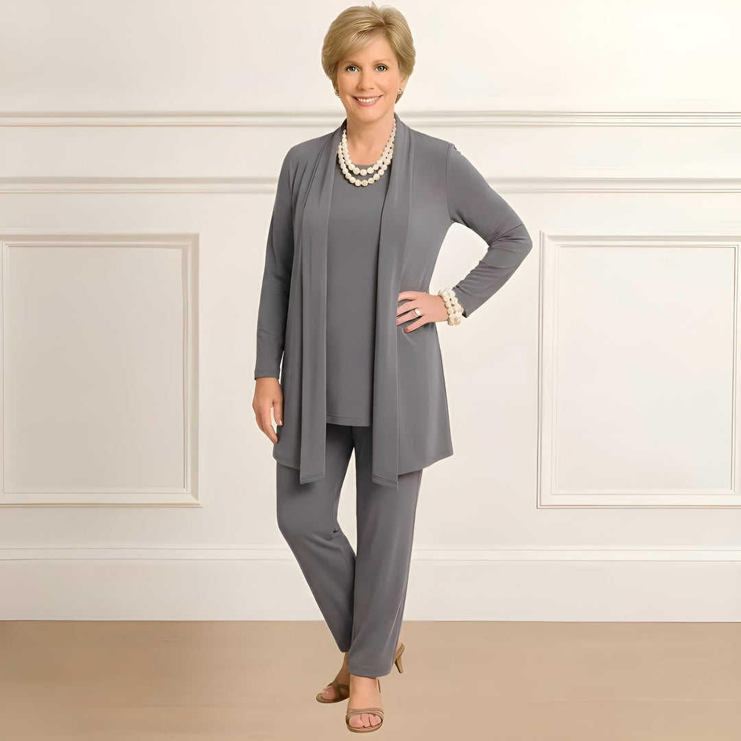 Ingrid™ | Cardigan Top & Bukser Sæt