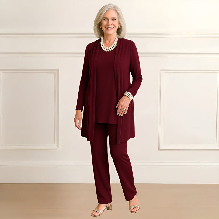 Ingrid™ | Cardigan Top & Bukser Sæt