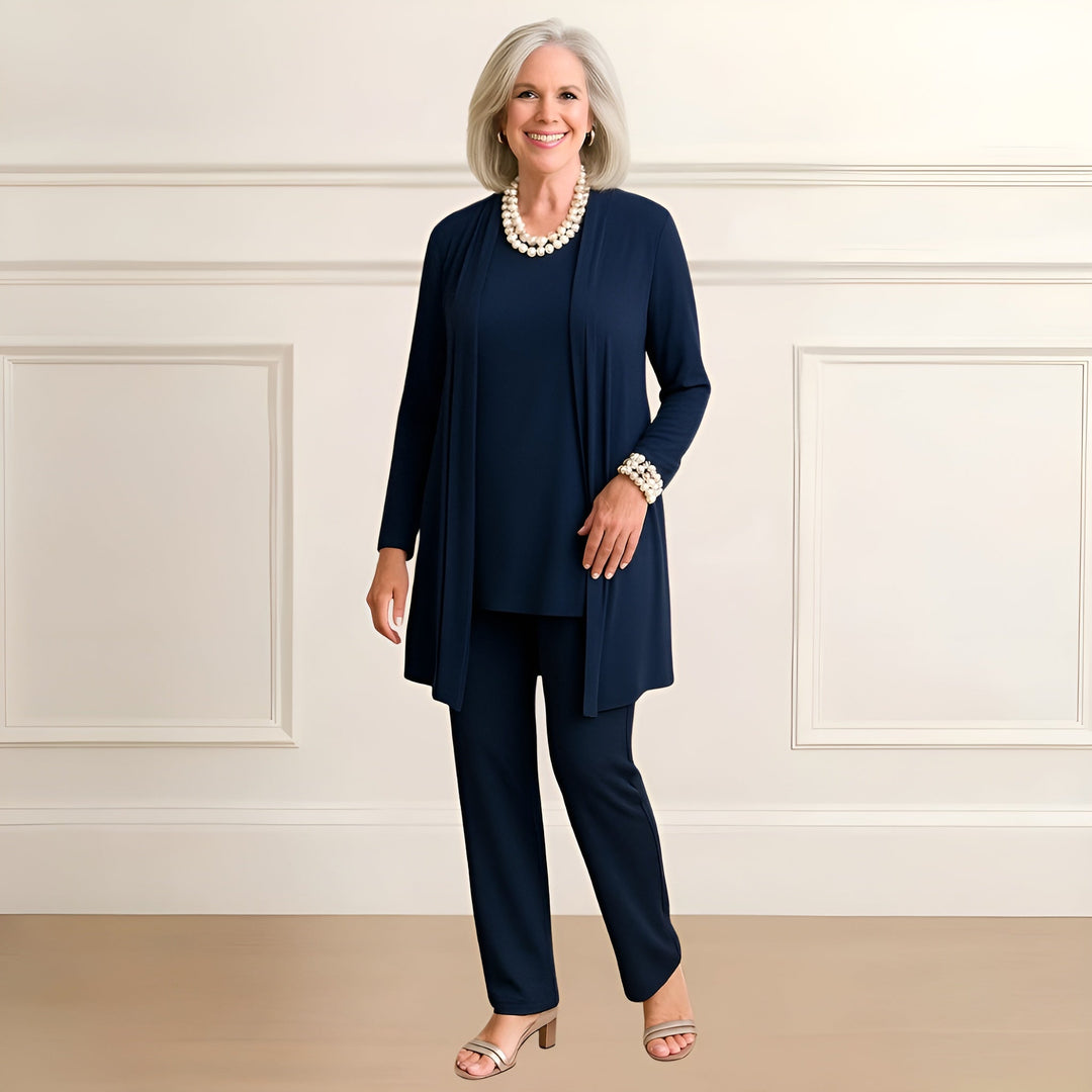 Ingrid™ | Cardigan Top & Bukser Sæt
