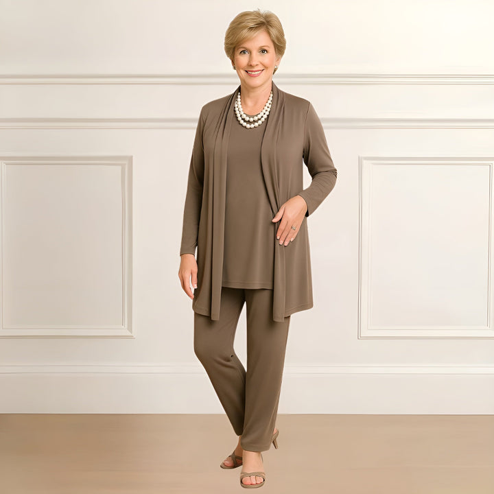 Ingrid™ | Cardigan Top & Bukser Sæt